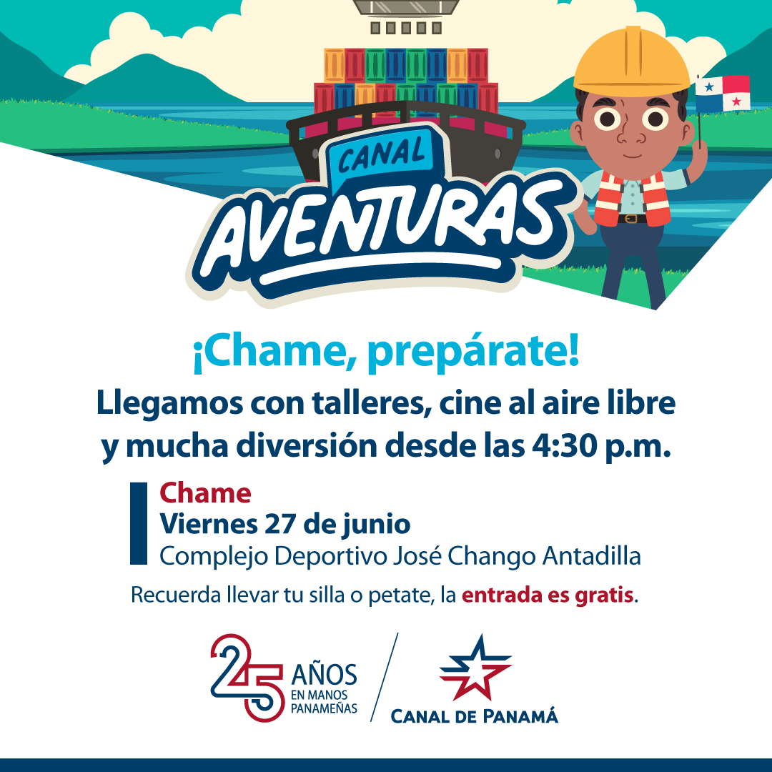 ¡Prepárate para una aventura inolvidable! 🚐✨ Este 27 de junio Canal Aventuras llega a Chame, llevando talleres para toda la familia, el documental “La Gesta del Canal,” y la proyección de la película “Lorax” en un cine al aire libre. 📽️🌳. ¡No te pierdas esta oportunidad de
