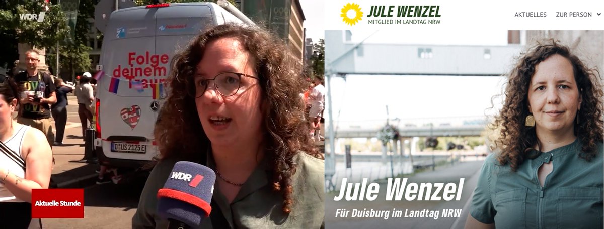 Der WDR interviewt eine anonyme CSD-Teilnehmerin. Zufälligerweise ist sie Landtagsabgeordnete der Grünen in NRW.