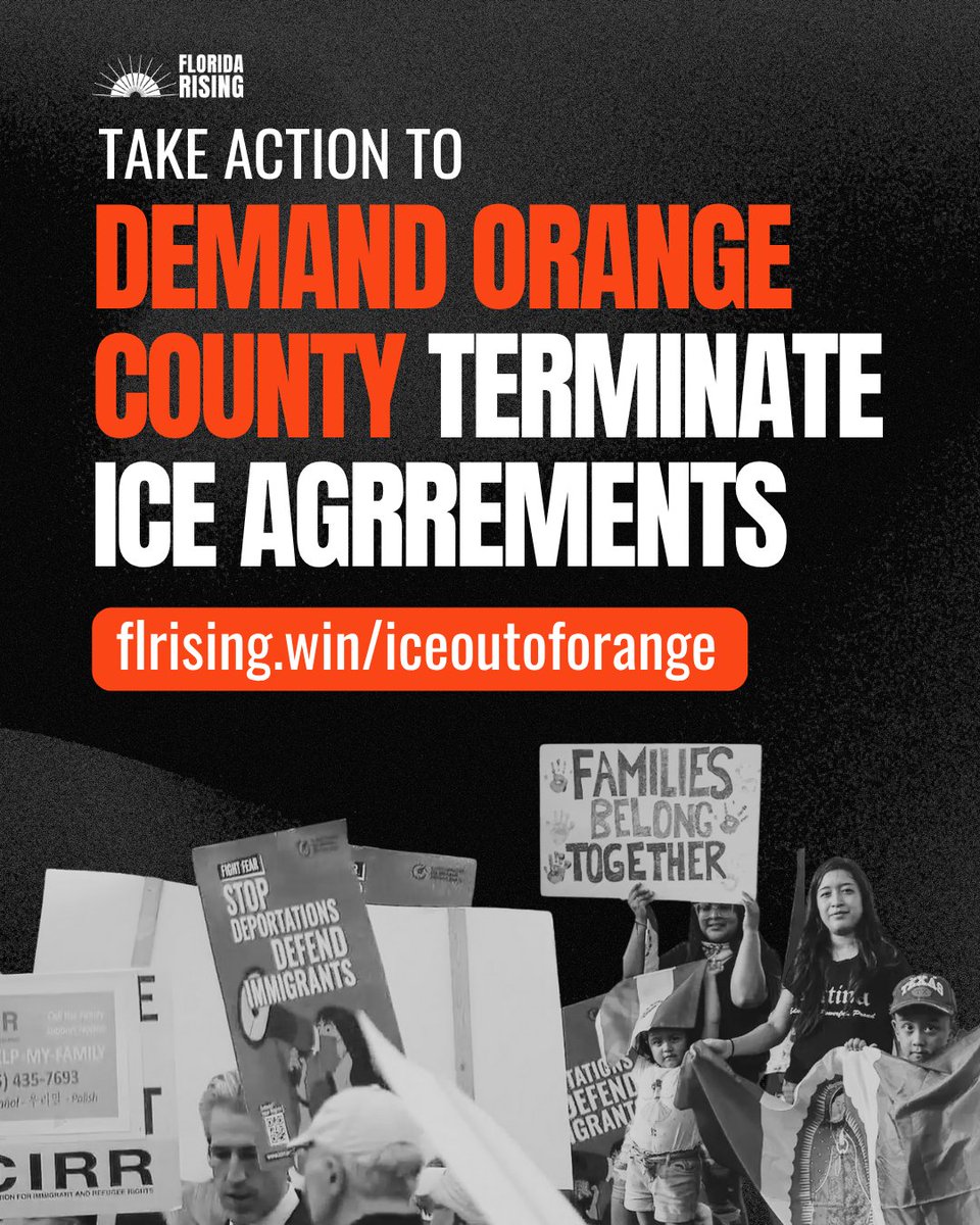 Sign the petition to demand that Orange County protect our families and terminate ICE agreements!

Visit flrising.win/iceoutoforange to add your name today!

#OrangeCounty #ImmigrantsAreWelcomeHere