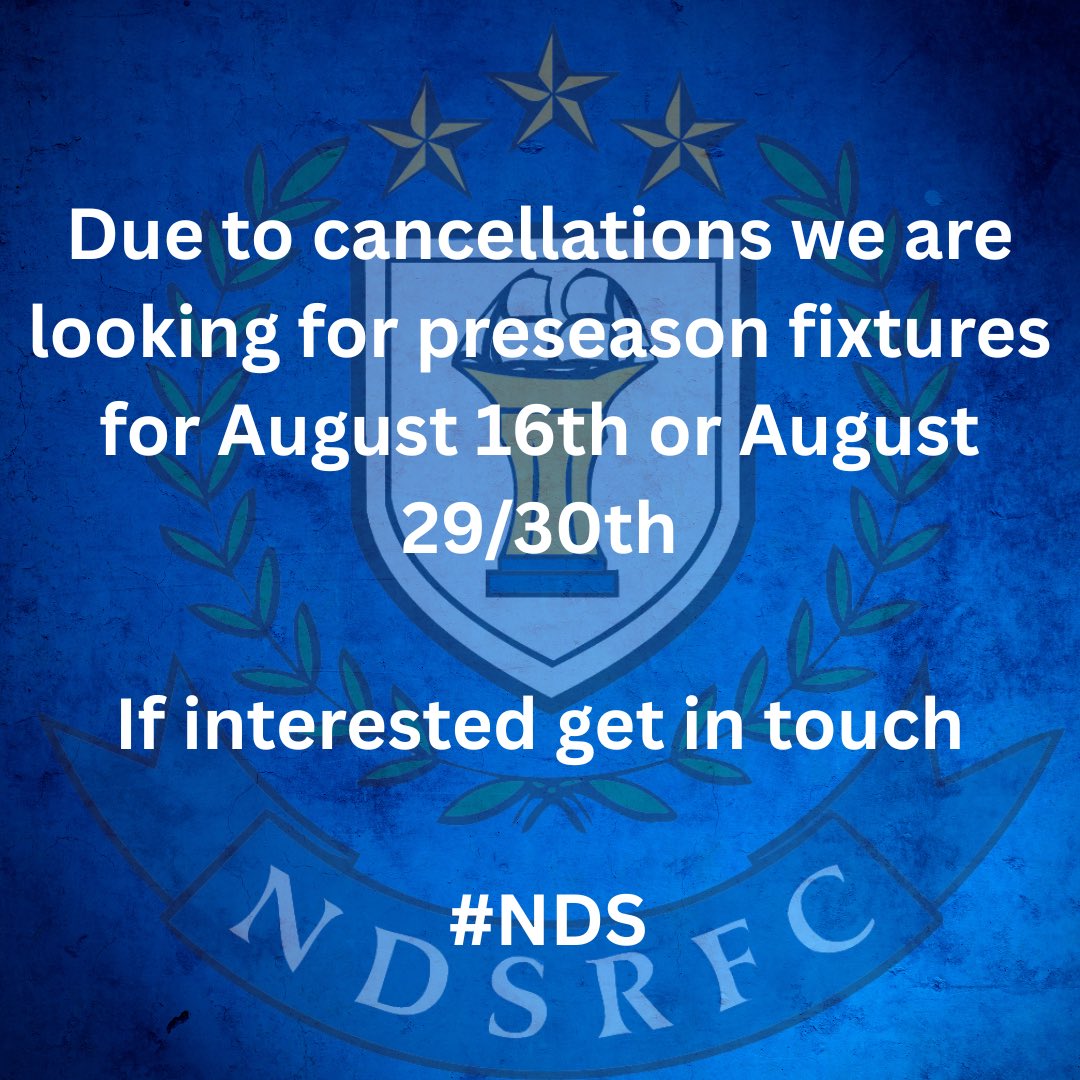 NDSRugby's tweet image. Get in touch if available