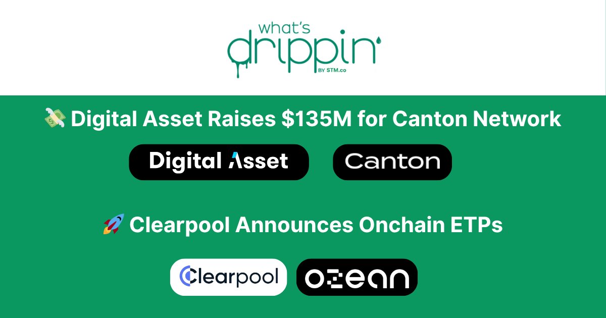 Jason Barraza ๐ด (@jason_barraza_) on Twitter photo ๐ Did You Read โWhatโs Drippin'โ Yesterday? ๐
This oneโs packed with big ticket moves youโll want on your radar ๐
1๏ธโฃ $135M for <a href="/CantonNetwork/">Canton Network</a>: <a href="/digitalassetcom/">Digital Asset</a> just landed a monster round led by DRW & Tradeweb to push privacy-configurable settlement rails into prime time. ๐ Did You Read โWhatโs Drippin'โ Yesterday? ๐
This oneโs packed with big ticket moves youโll want on your radar ๐
1๏ธโฃ $135M for <a href="/CantonNetwork/">Canton Network</a>: <a href="/digitalassetcom/">Digital Asset</a> just landed a monster round led by DRW & Tradeweb to push privacy-configurable settlement rails into prime time.