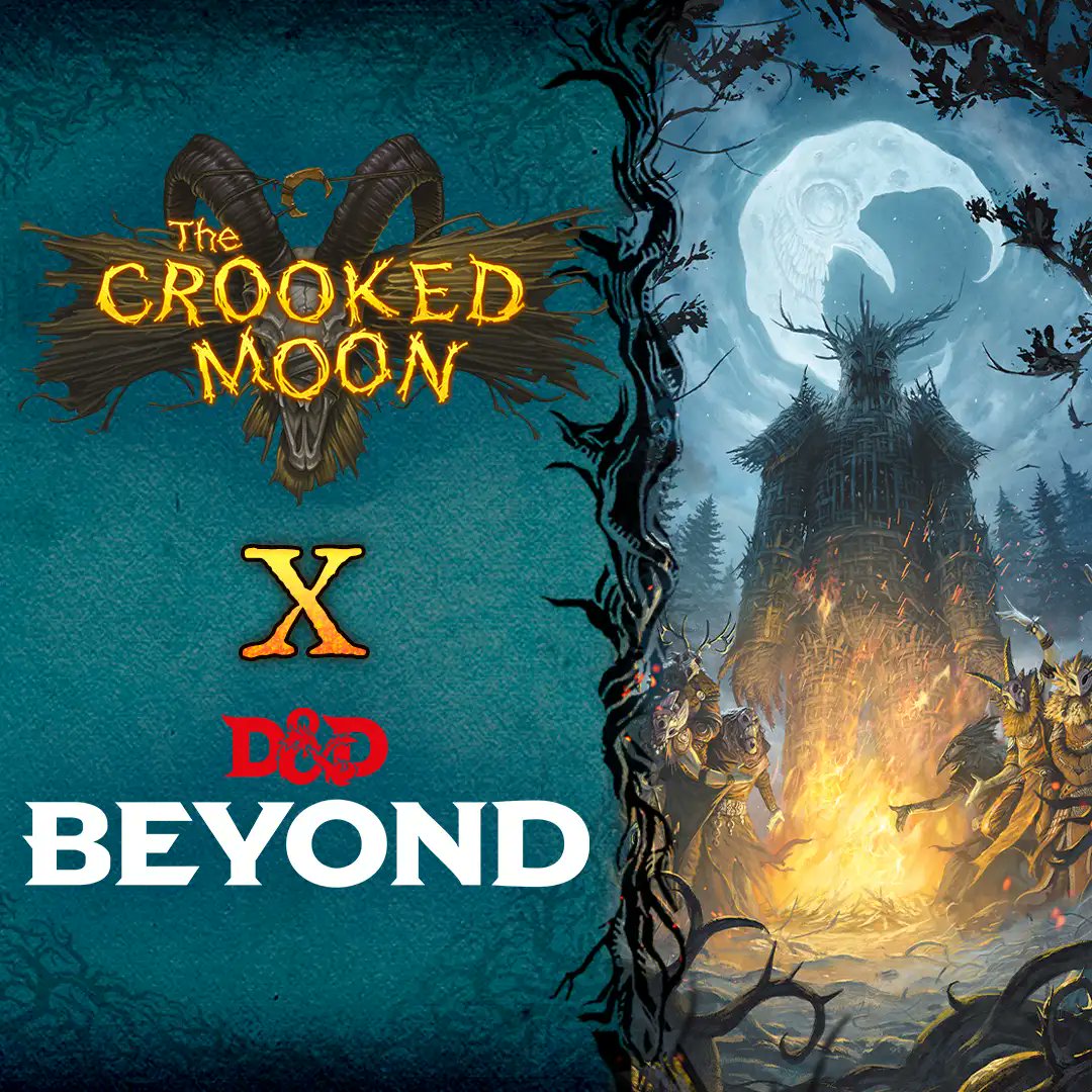 🌜The Crooked Moon is LIVE on D&amp;D Beyond!🌛

In case you missed it, you can snag this behemoth Folk Horror tome on <a href="/DnDBeyond/">D&D Beyond</a> and get tons of player options and GM tools to weave your own dreadful folktale! 

marketplace.dndbeyond.com/BB-3P-crookedm…

#dnd #ttrpg #dnd5e #dndbeyond