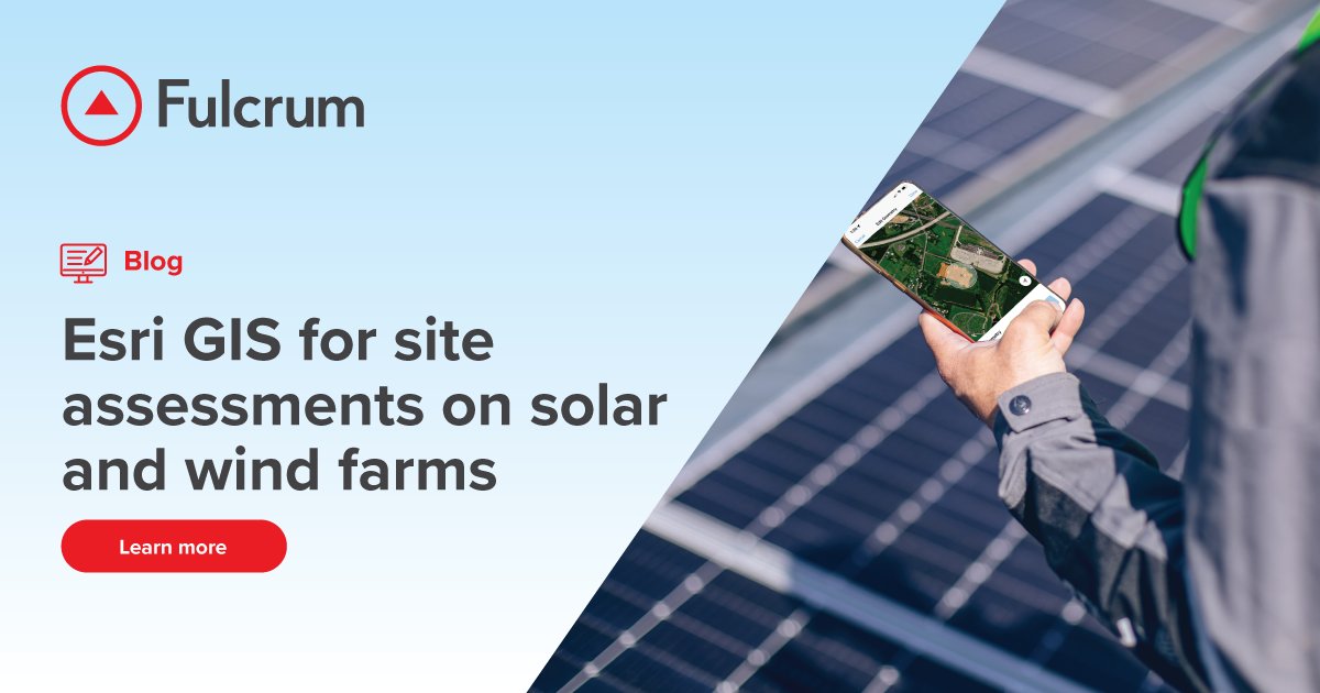 🔆 Site assessments for solar and wind farms demand accurate data and spatial context. Using Fulcrum and Esri GIS, field teams can document conditions, verify constraints, and align with project reqs without slowing down development. 
👉 tinyurl.com/yc6h58vt
 #GIS #FieldData