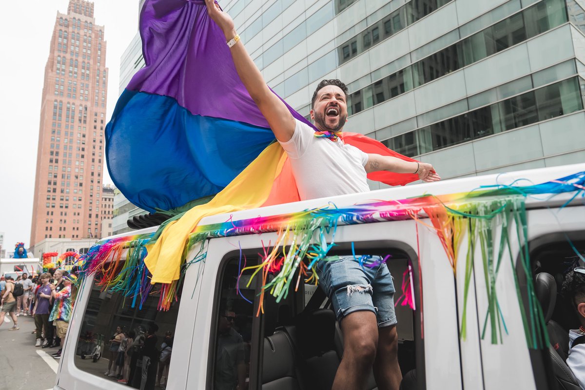 gretchenwhitmer's tweet photo. Here in Michigan, we believe that everyone has a right to be who they are and love who they love. That's why I've fought hard to protect LGBTQ+ rights, and we’ve made historic progress—establishing the first-ever statewide LGBTQ+ commission, expanding protections under the Elliott-Larsen Civil Rights Act, and banning conversion therapy for minors.