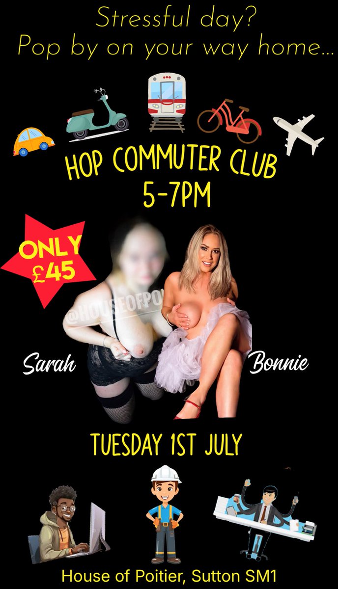 Tuesday’s Commuter Club looks worth a trip for 🙏🏻
Sarah is a gorgeous young lady, lots of fun and with a very naughty streak! Would you follow her up those famous stairs…? 😜 <a href="/sarahbadxo/">Sarah ❣️</a>