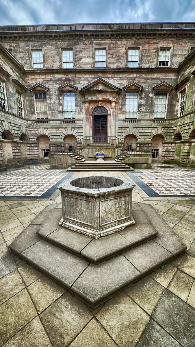 The courtyard at Lyme today. You can almost see Mr Darcy rushing down the steps! <a href="/NTLymePark/">NT Lyme</a> #PrideandPrejudice
