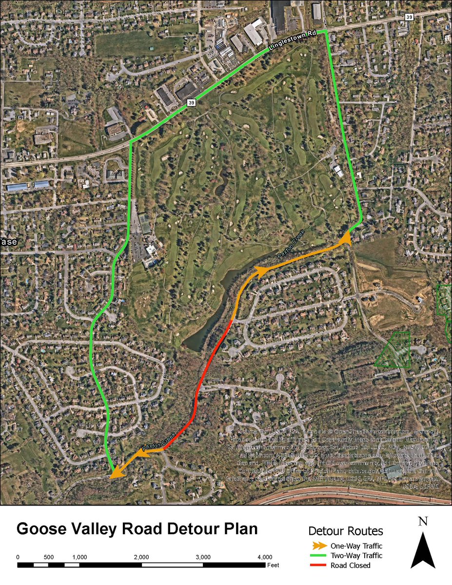 LowerPaxtonTwp's tweet image. UPDATE: Goose Valley Road at Crestmont Drive will be closed to through traffic ON THURSDAY, JUNE 26 UNTIL 8 PM AND TOMORROW, Friday, June 27, between the hours of 7:00 AM and 3:30 PM..