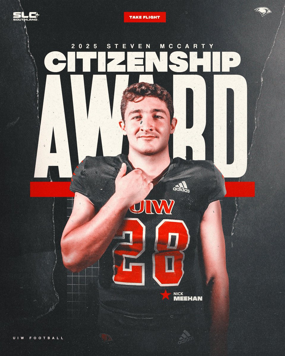 UIW ATHLETICS (@uiwathletics) on Twitter photo Going above and beyond to share the UIW Mission, Nick Meehan is the 2025 Steve McCarty Award winner! 
#TheWord | #TakeFlight Going above and beyond to share the UIW Mission, Nick Meehan is the 2025 Steve McCarty Award winner! 
#TheWord | #TakeFlight
