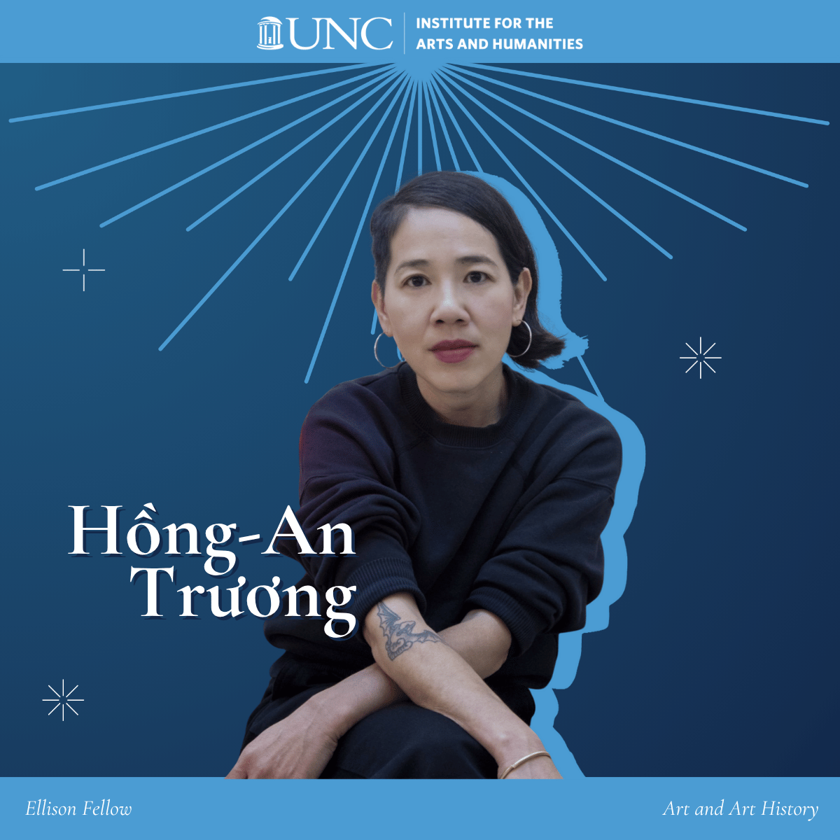 Professor of art and art history's Hồng-An Trương will work on the Faculty Fellowship project “If you can hear the sound of my voice, clap once,” combining sound, film, sculpture, and installation to explore the Third World Liberation struggle and antiwar movement in Vietnam.