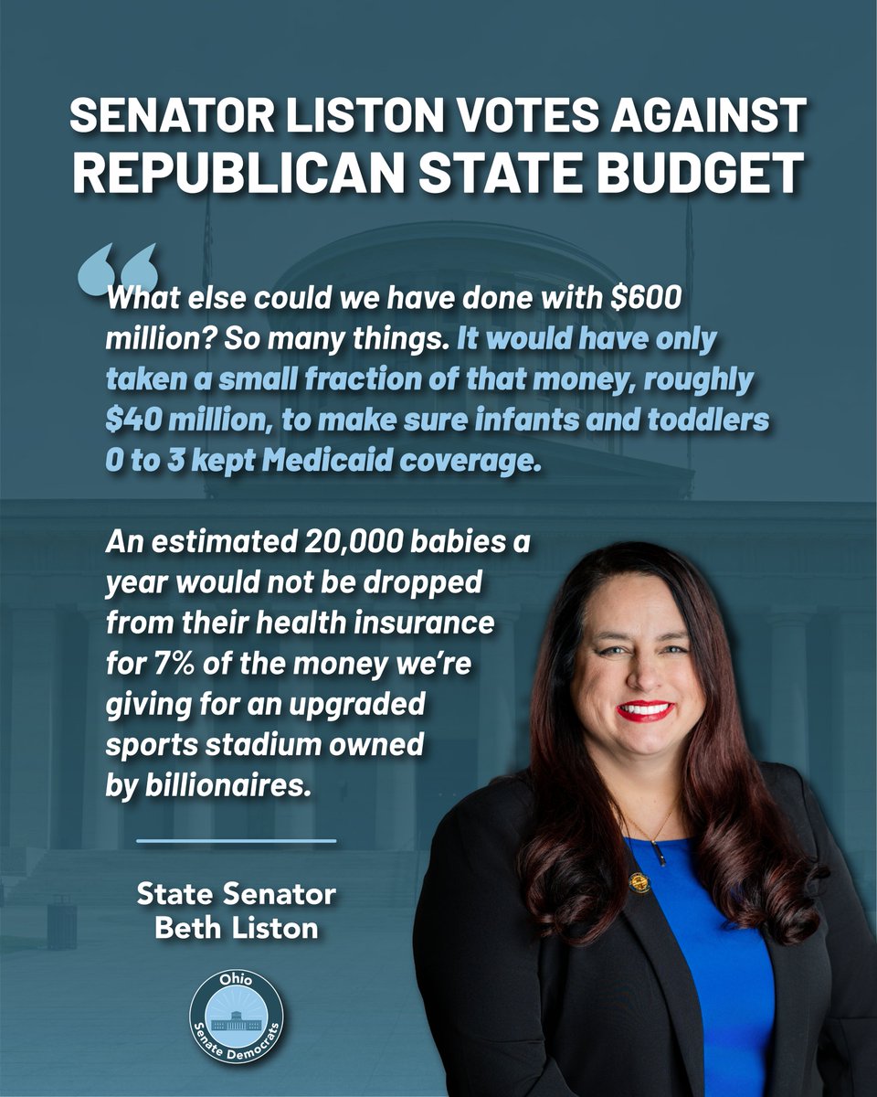 Liston4Ohio's tweet image. This budget takes your hard earned money and hands it to billionaires. I voted no.