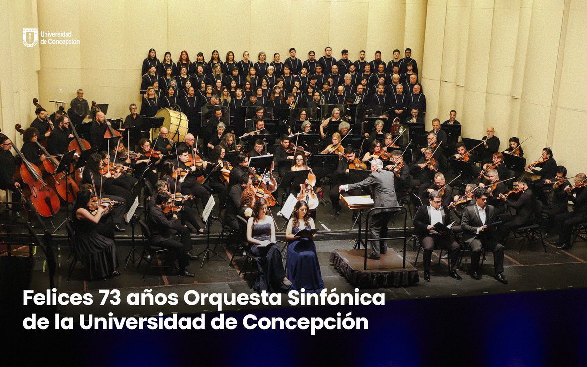 Fundada en 1952, la Orquesta Sinfónica de la Universidad de Concepción (OSUC) celebra hoy 73 años de vida. Desde la #ComunidadUdeC enviamos un afectuoso saludo a todos y todas quienes forman y han formado parte de sus filas