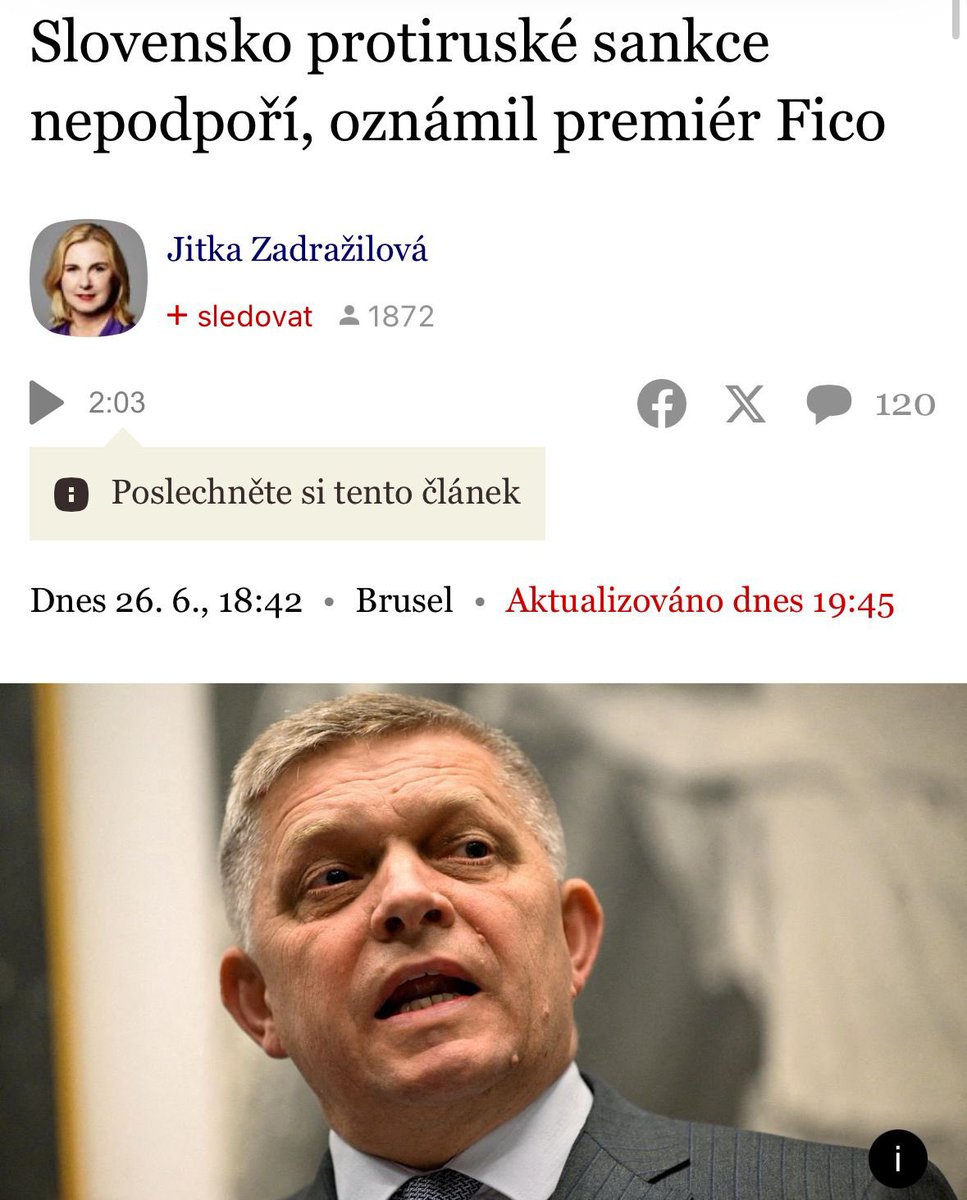 VyvleckovaM's tweet image. Tak vypadněte, pane Fico, do Ruska a nechte zbytek Evropy, aby bojovala proti těmto válečným zločincům z Ruska. Slováci nikdy nebyli proruští kolaboranti!