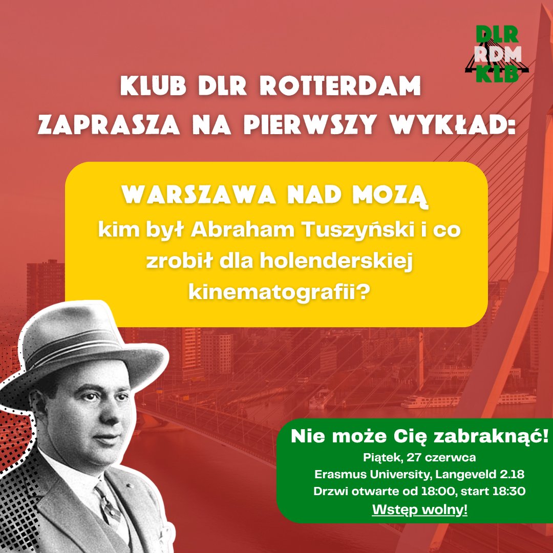 Debiut Klubu DLR Rotterdam już jutro o 18.30 (Piątek, 27 czerwca)! Serdecznie wszystkich zachęcamy do wzięcia udziału. Razem napiszemy historię🔥

Po samym wykładzie planujemy dalszą integrację, która będzie wspaniałą okazją do poznania się.