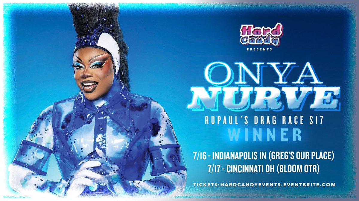 👑 More shows with  S17 Winner <a href="/OnyaNurve/">Onya Nurve</a>! 7/16 - Indianapolis IN <a href="/GregsOurPlace/">Gregs Our Place</a> &amp; 7/17 Cincinnati OH <a href="/bloomotr513/">Bloom OTR</a>! Tix: hardcandyevents.eventbrite.com