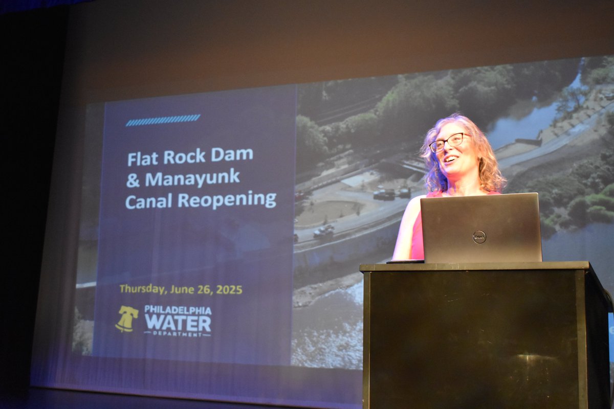PhillyH2O's tweet image. PWD, community leaders, and project partners, hosted a ribbon-cutting to mark the completion of the Flat Rock Dam project, to restore water flow to the Manayunk Canal. The project enhances water quality, improves, and revitalizes this significant waterway for the community.