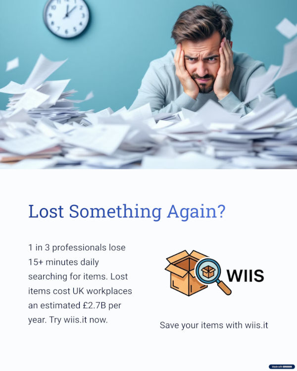 WiisApp's tweet photo. Losing items, wasted time searching..! Why?

 https://t.co/b7AuY2F86S AI-powered item details &amp; location logging; smart, intuitive search; with advanced AI details detection.

vitis https://t.co/TQ8MarGi89 #inventory #find #save #things #items https://t.co/MqnmdmxCoH