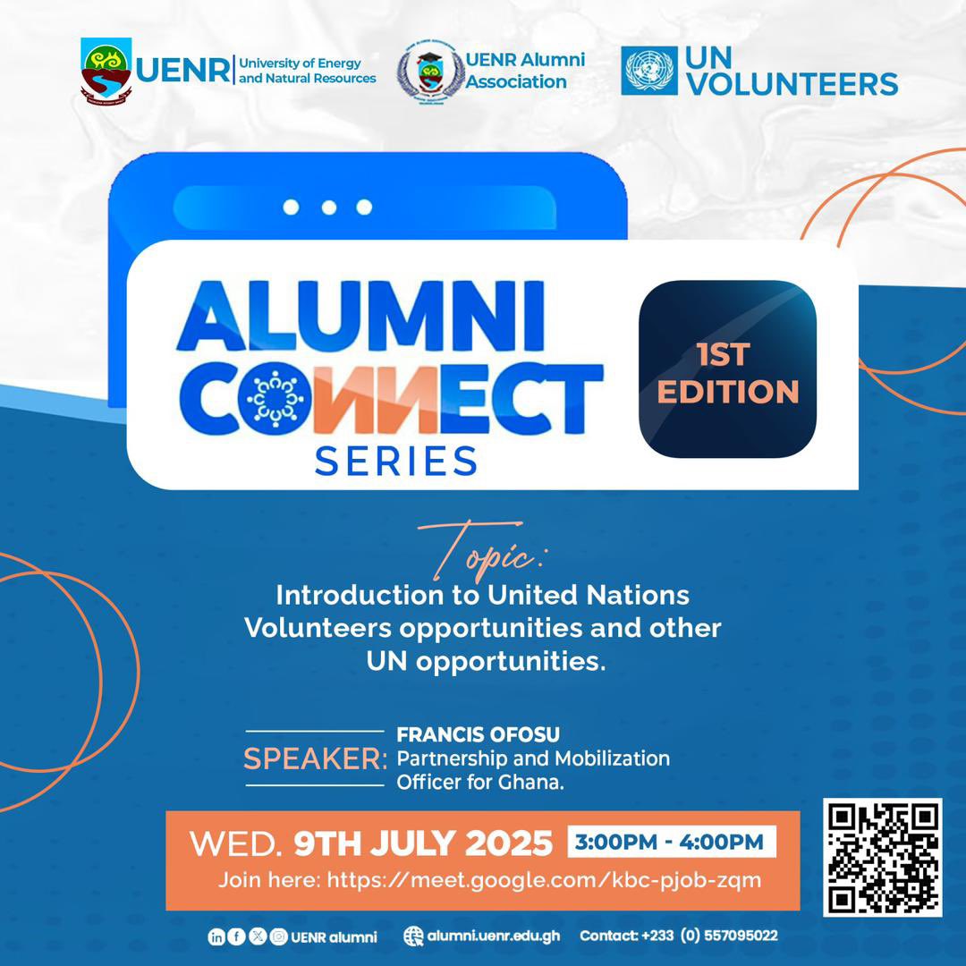 1st Edition of the Alumni Association’s Connect Series - open to members &amp; soon-to-graduate students.

Join us on Google Meet  (July 9, 2025, 3:00-4:00 PM) as we discuss opportunities with United Nations Volunteers! 

Google Meet Link: meet.google.com/kbc-pjob-zqm

Don’t miss out!