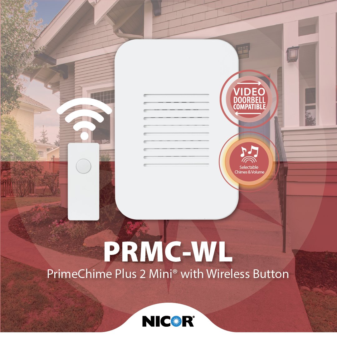 NICORlighting's tweet photo. Who says doorbells have to stick to the front door? 📫 The PrimeChime Plus 2 Mini® now works with a wireless button—so you can chime in from the side door, garage, or wherever you want. No wires. Just ding-dong brilliance. 🔔https://t.co/cIGYXBWY6U https://t.co/PIZD0YK4c4