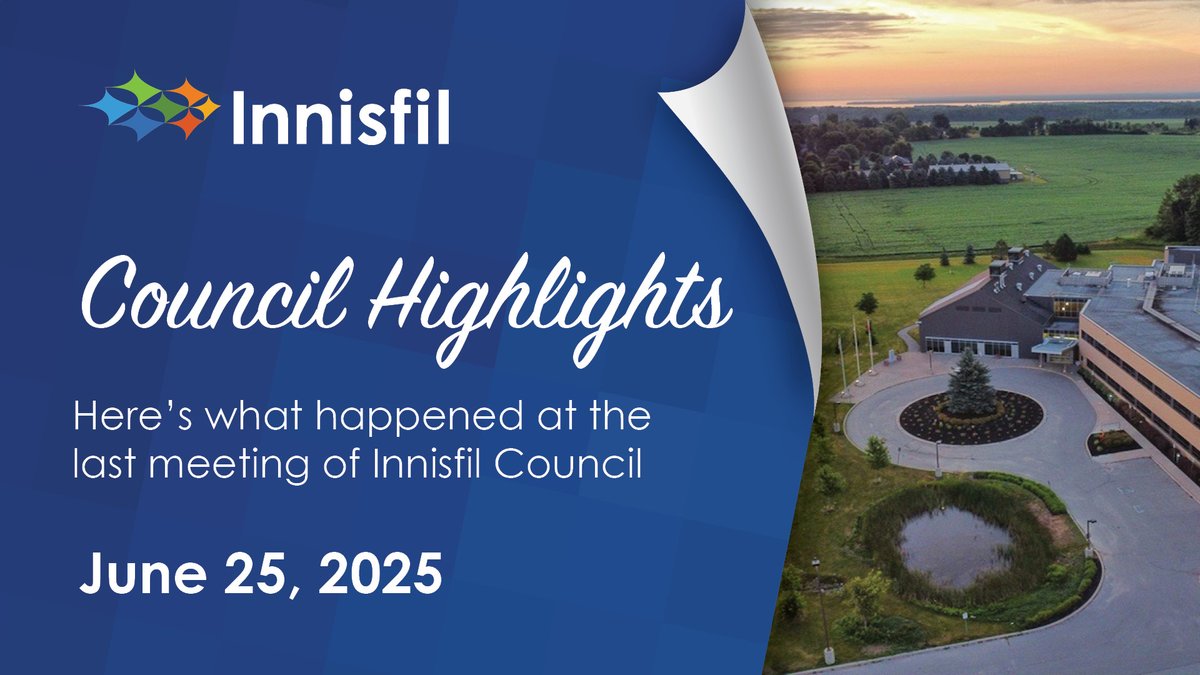 Did you miss last night's #InnisfilCouncil meeting? Highlights include endorsing the expansion of the Alcona and Stroud settlement boundaries and approval for new signalization to Big Bay Point Road and 20th Sideroad.

Watch the full meeting 👉 bit.ly/3THKPNa