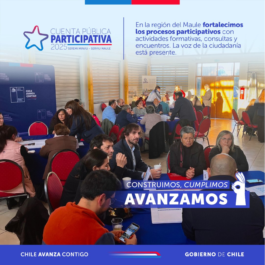 🗣️ La participación ciudadana es clave: dirigentes sociales, talleres, consultas y diálogos fortalecen el vínculo entre comunidad e instituciones.

#ParticipaciónCiudadana #CuentaPública2025 #ChileAvanzaContigo