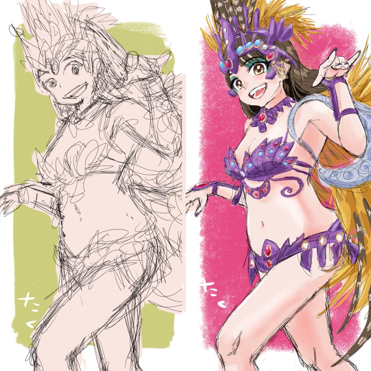 サンバガール32💃(ブラッシュアップ)  
#イラスト #illustration 