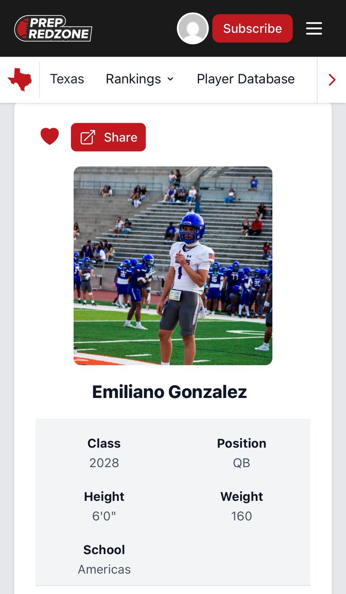 Emiliano Gonzalez (@gonazlez_emi) on Twitter photo Thank you <a href="/PrepRedzoneTX/">Prep Redzone Texas</a> can’t wait till season starts‼️#uncommitted #Eat #collegerecruiting #QBhitlist <a href="/Coach_NoeRobles/">Noe Robles</a> <a href="/Nieves_FBCoach/">CoachTNieves</a> <a href="/VelizAcademy/">Veliz Passing Academy</a> <a href="/Kennyhrncir/">Coach Hrncir</a> <a href="/TaylorMazzone1/">Coach_TMazzone</a> <a href="/Coach_Avina/">Miguel Aviña</a> <a href="/RealEdRankin/">E. Rankin</a> <a href="/CoachHucks/">Braden Hucks</a> <a href="/BlazerFBprogram/">Trail Blazer Football</a> Thank you <a href="/PrepRedzoneTX/">Prep Redzone Texas</a> can’t wait till season starts‼️#uncommitted #Eat #collegerecruiting #QBhitlist <a href="/Coach_NoeRobles/">Noe Robles</a> <a href="/Nieves_FBCoach/">CoachTNieves</a> <a href="/VelizAcademy/">Veliz Passing Academy</a> <a href="/Kennyhrncir/">Coach Hrncir</a> <a href="/TaylorMazzone1/">Coach_TMazzone</a> <a href="/Coach_Avina/">Miguel Aviña</a> <a href="/RealEdRankin/">E. Rankin</a> <a href="/CoachHucks/">Braden Hucks</a> <a href="/BlazerFBprogram/">Trail Blazer Football</a>