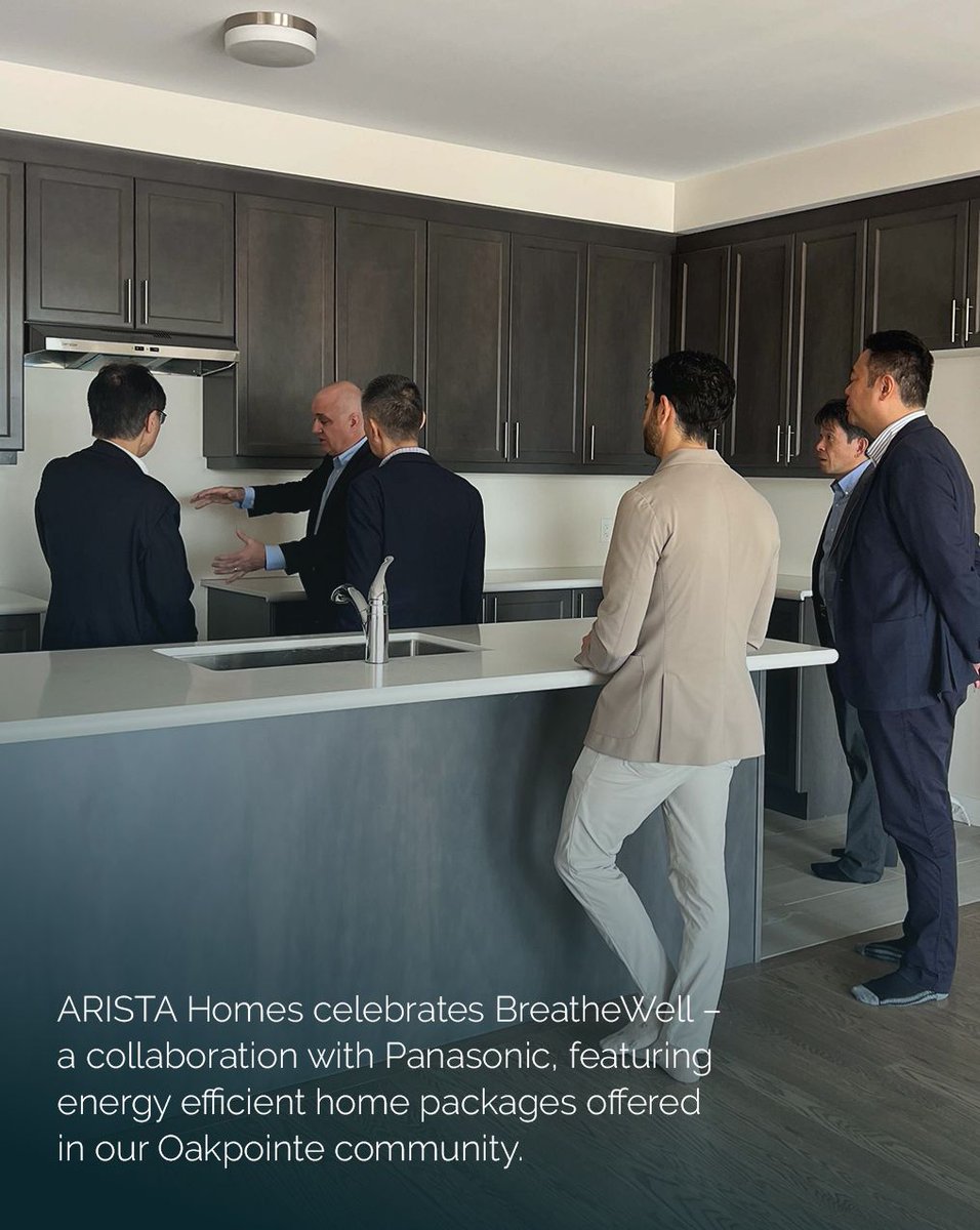 Arista_Homes's tweet photo. #ARISTAHomes celebrates BreatheWell,an exceptional collaboration and partnership with #Panasonic. Members from the Panasonic headquarters in Japan visited our #Oakpointe community sales office, touring the overview of the #BreatheWell experience.Thank you for this honoured visit! https://t.co/KRa3eNra9Z
