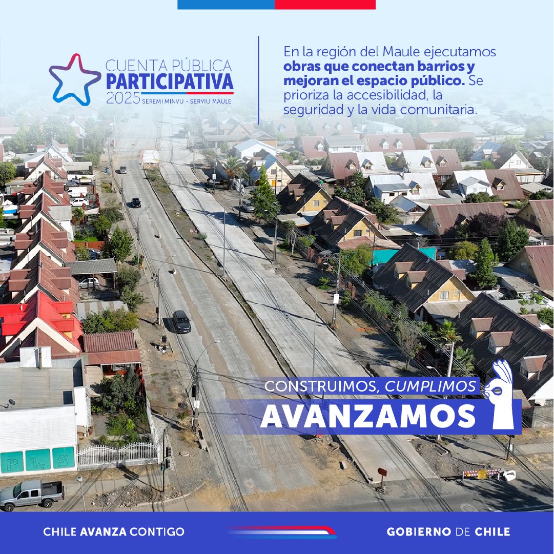 🚧 Calles remodeladas en el Maule mejoran la conectividad, seguridad y calidad de vida. ¡Obras que transforman ciudades!

#ChileAvanzaContigo #CuentaPública2025 #ConstruyendoCambios