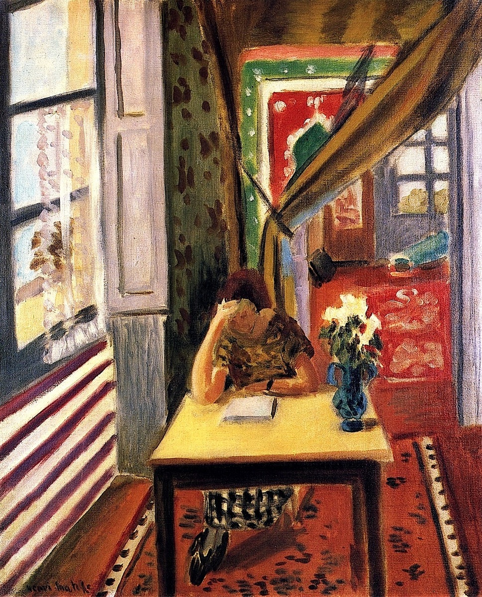 Reader Leaning Her Elbow on the Table, 1923 #artbots #matisse