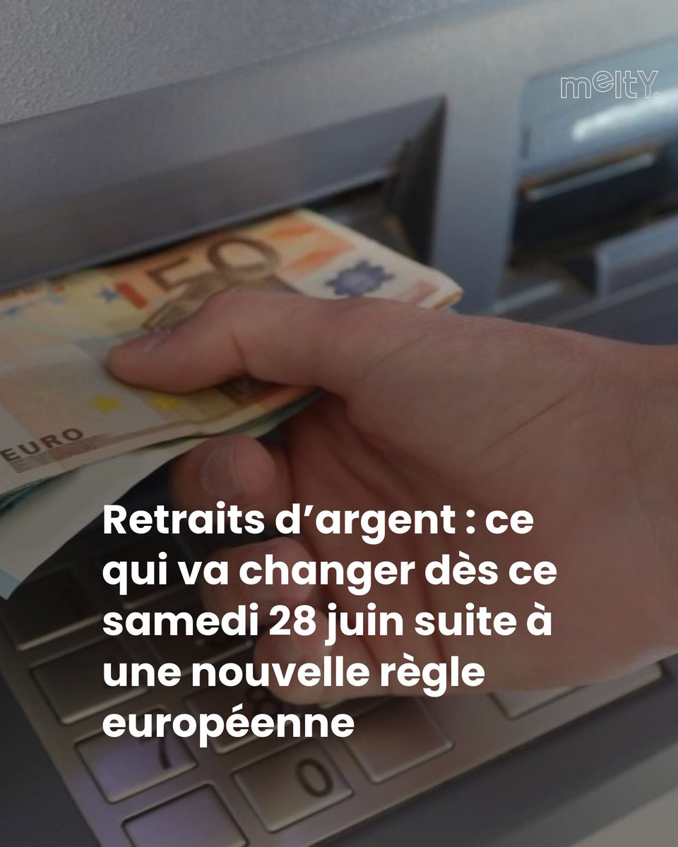 Dès le 28 juin 2025, une nouveauté va s'inviter sur les distributeurs automatiques de toutes les banques européennes, portée par une règle commune pensée pour harmoniser les usages.
➡️ l.melty.fr/PPB