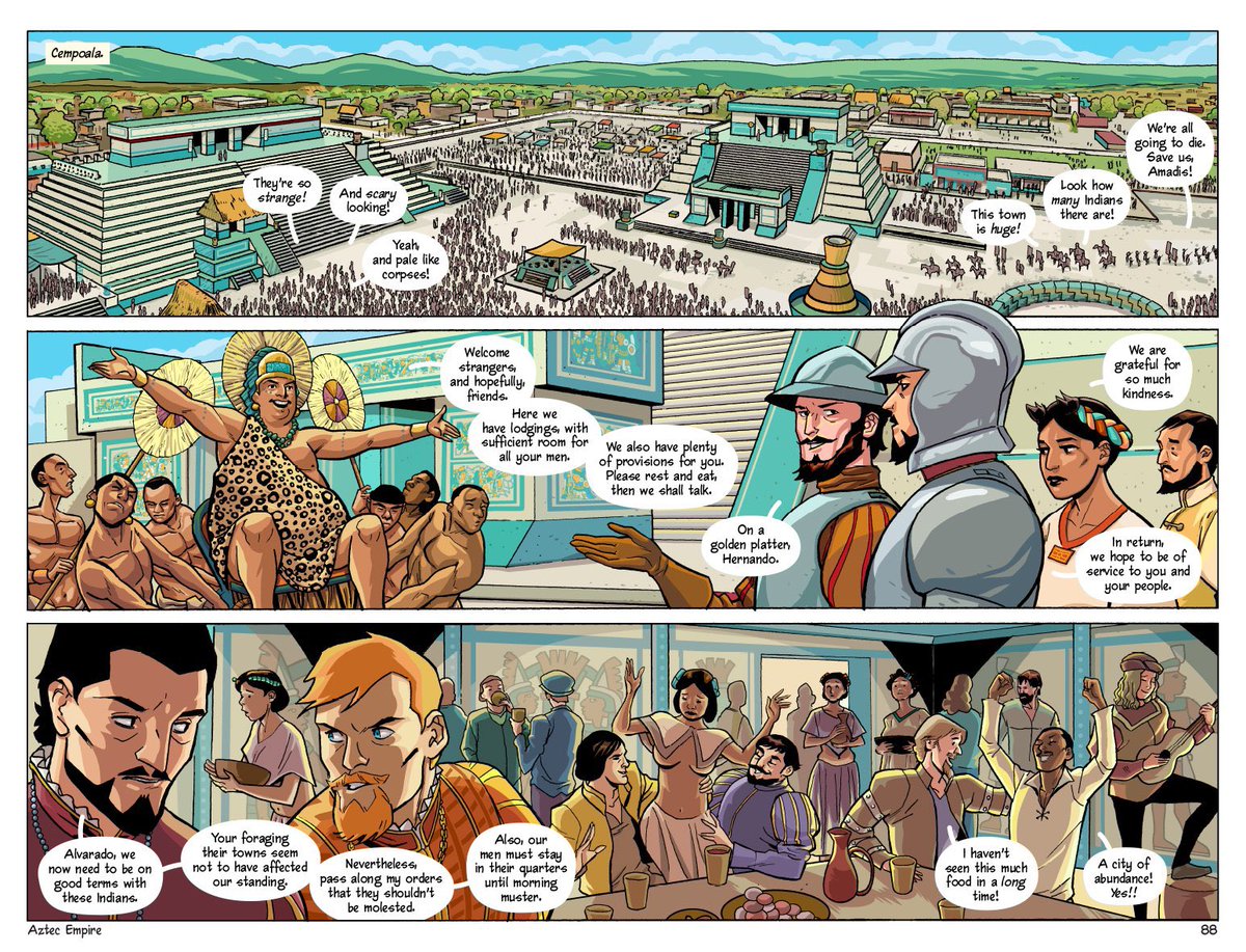 506 years ago TODAY: Spaniards enter Cempoala, and are greeted by King Xicomecoatl. 
Page 88 of our series: