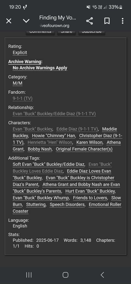 BucksBoobs118's tweet image. πβ¨οΈ Finding My Voice β¨οΈπ
- Will be Multichapter
- Stutter/Speech Impediment
- Exclicit - Smut later on
- Slowburn
I will upload a chapter at a time. Knowing people are waiting will motivate me to write more! I have a stutter so this is my baby π
archiveofourown.org/works/66651757