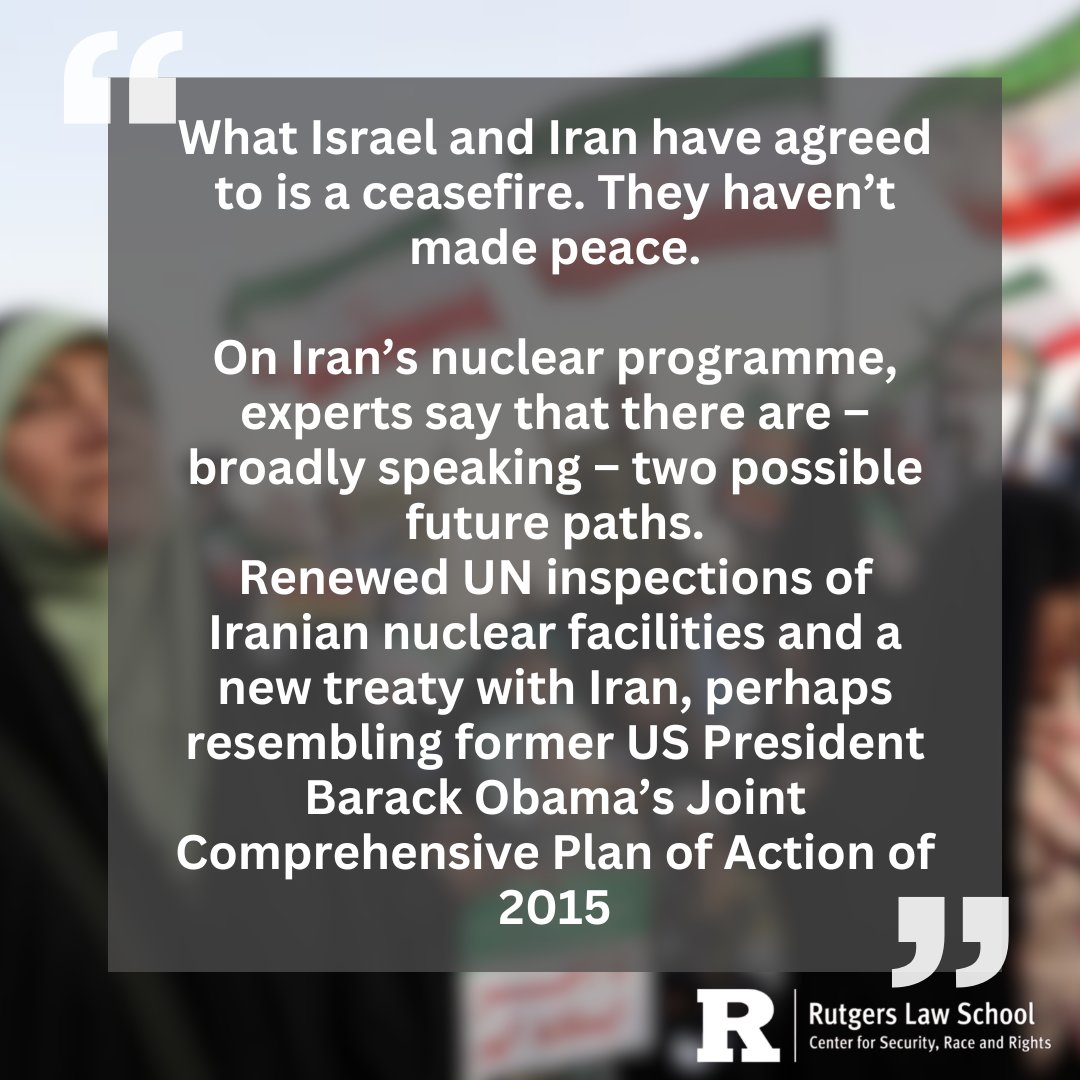 Center for Security, Race and Rights (@rucsrr) on Twitter photo Just out on Al Jazeera: "Is the 12-day Israel-Iran war really over — and who gained what?" by John T. Psaropoulos.
<a href="/JTPsaropoulos/">John T Psaropoulos</a>
<a href="/AJEnglish/">Al Jazeera English</a>
Link to Full Article: tinyurl.com/49n5rk9j Just out on Al Jazeera: "Is the 12-day Israel-Iran war really over — and who gained what?" by John T. Psaropoulos.
<a href="/JTPsaropoulos/">John T Psaropoulos</a>
<a href="/AJEnglish/">Al Jazeera English</a>
Link to Full Article: tinyurl.com/49n5rk9j