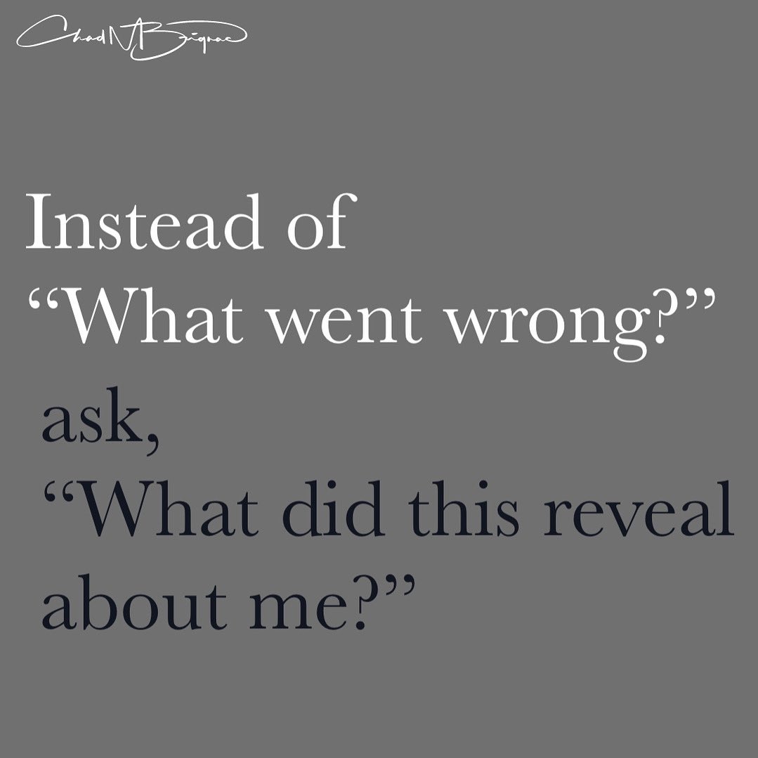 Keys to Excellence: Ask Better Questions

Instead of “What went wrong?” ask, “What did this reveal about me?”

#chadmbrignac #KeysToExcellence #AskBetterQuestions #SelfAwareness #ReflectAndGrow #MindsetShift #GrowthStartsHere #ExcellenceInAction