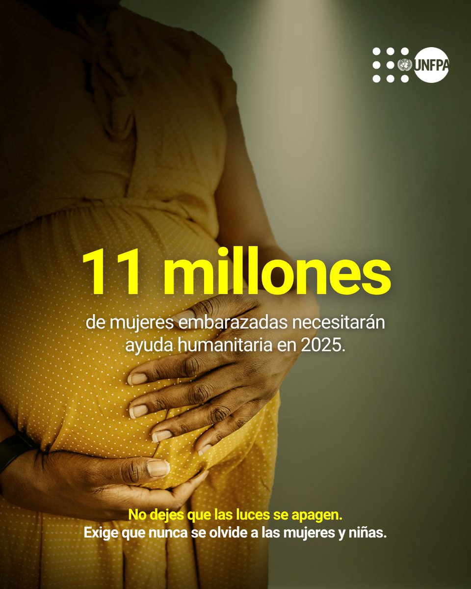 🚨 Cada día, 500 mujeres y adolescentes mueren por complicaciones relacionadas con el embarazo y el parto en contextos de crisis.

En las crisis, aún más vidas están en riesgo. No podemos apagarles las luces.

Ayúdanos a seguir brindando apoyo vital: unf.pa/43ZsYHI
#FFD4