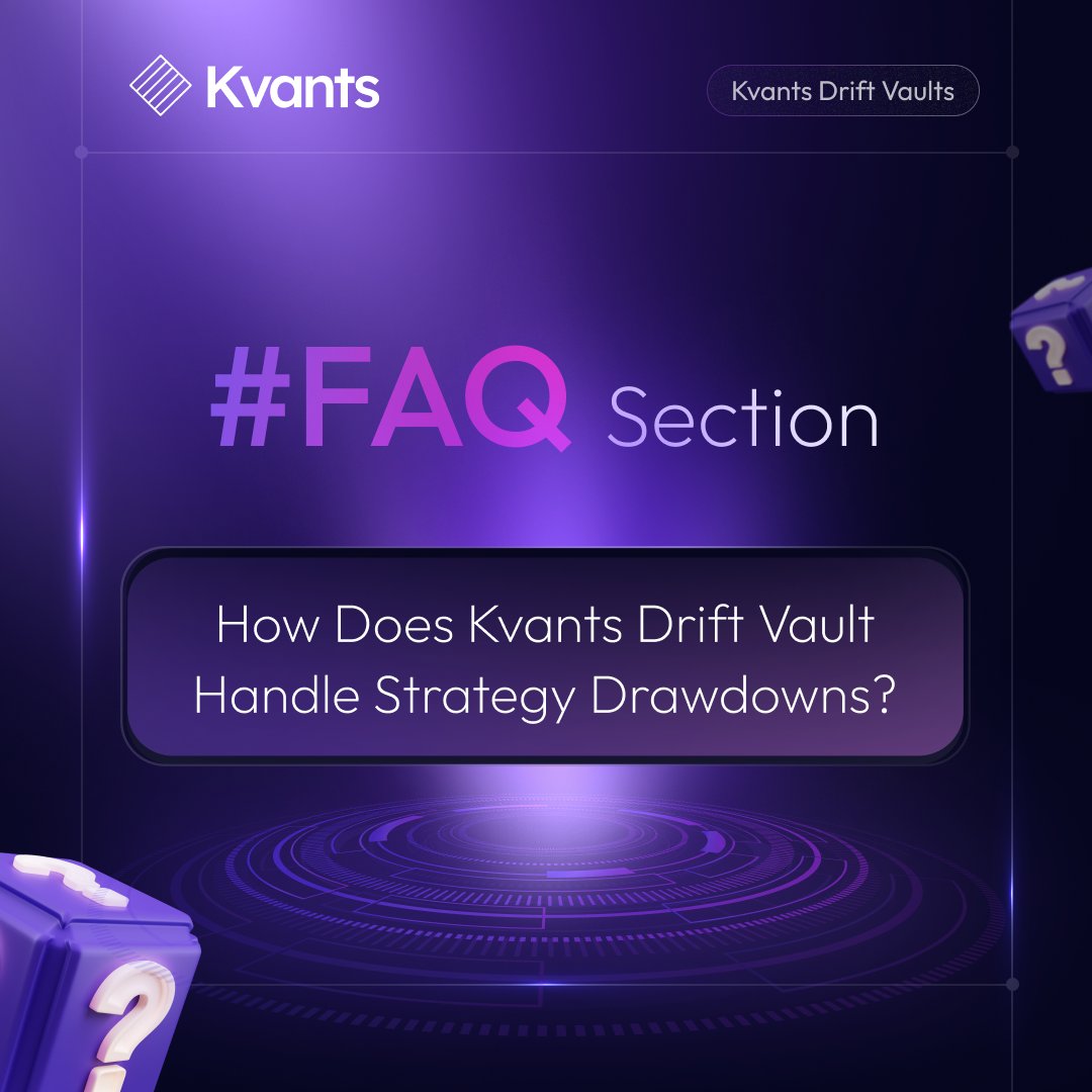 Drawdowns are where most vaults fail, not because risk is taken, but because risk isn’t controlled. 🚦

<a href="/KvantsAI/">Kvants</a>  Drift Vault is designed to minimize impact, not by avoiding risk altogether, but by tightly controlling how risk unfolds when trades move against the model.

It
