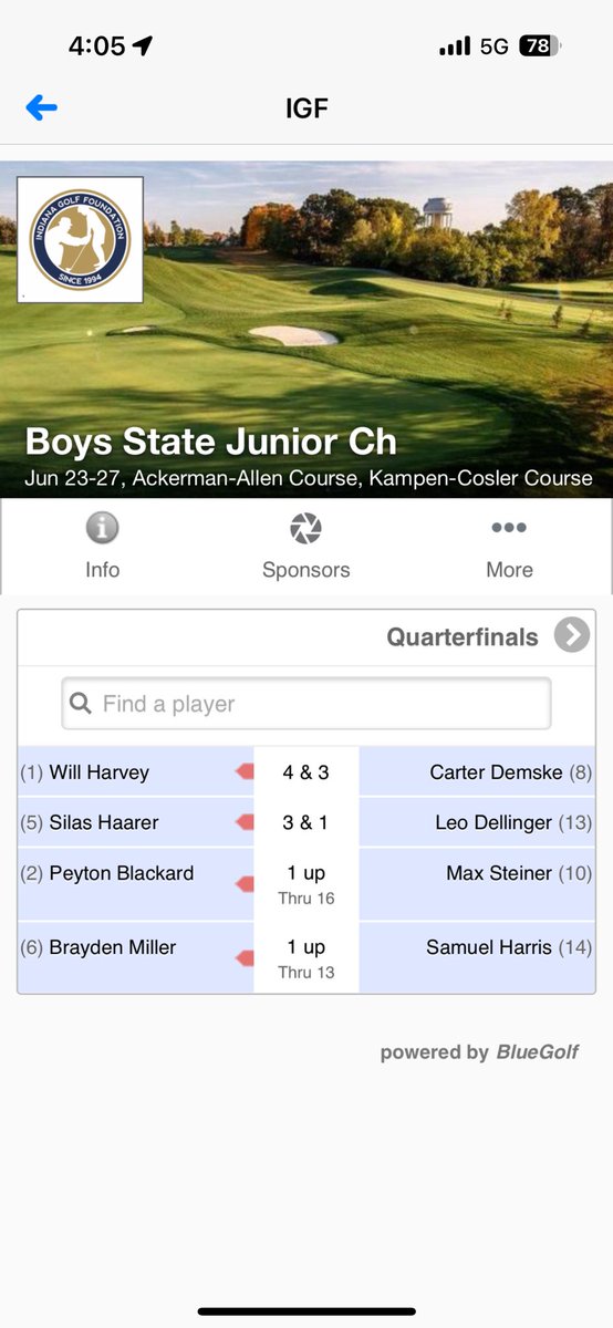 RocksGolf's tweet image. Will Harvey advances to the Semi-Finals of the boys state junior with 2 wins today.
☘️’s teammate of the year Soren Baker on the bag for today’s matches! Way to go boys!