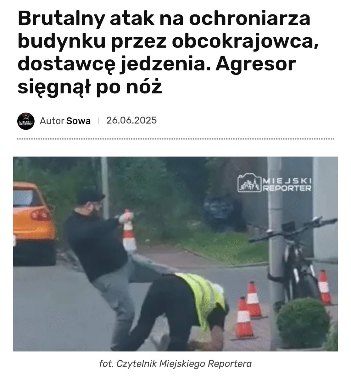 ‼️ Brutalny atak obcokrajowca na ochroniarza budynku na warszawskiej Ochocie! ‼️

W środę, 26 czerwca, przy ul. Bohaterów Września 18 doszło do szokującego zdarzenia. Ochroniarz zwrócił uwagę dostawcy jedzenia, by przestawił auto. Ten zignorował prośbę, a gdy padła zapowiedź