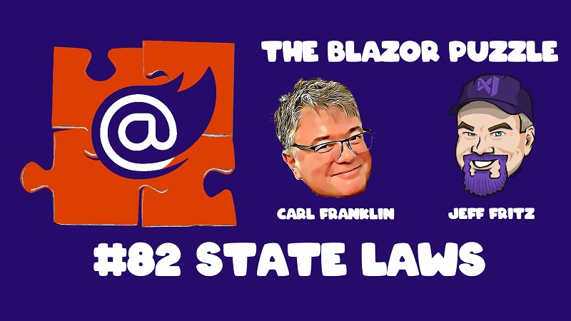 carlfranklin (@carlfranklin) on Twitter photo It's the Blazor Puzzle youtu.be/oOeJyHofeZo episode 82 with <a href="/csharpfritz/">Jeff Fritz</a> and myself premiering Friday, June 27 at 2PM ET. It's the Blazor Puzzle youtu.be/oOeJyHofeZo episode 82 with <a href="/csharpfritz/">Jeff Fritz</a> and myself premiering Friday, June 27 at 2PM ET.