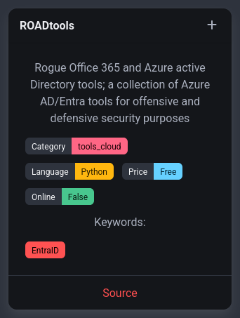 rawsec_cyber's tweet image. New tools were added on the #Rawsec #Cybersecurity Inventory

@noraj_rawsec added

📌 family-of-client-ids-research by @detectdotdev and @_dirkjan at @Secureworks
📌 ROADtools by @_dirkjan
📌 BloodHoundpy by @_dirkjan
📌 LDAPDomainDump by @_dirkjan

inventory.raw.pm