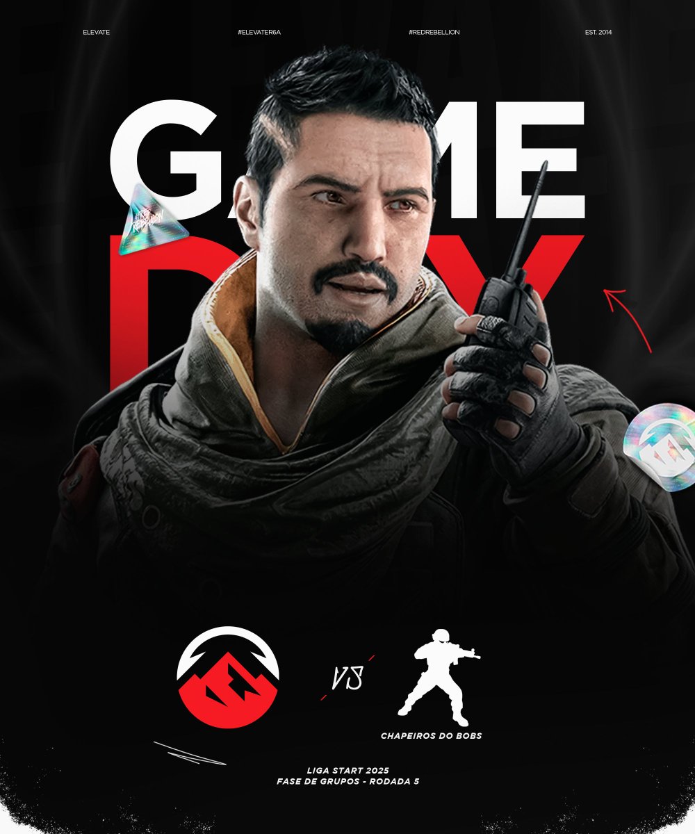 ELEVATE BR 🇧🇷 (@elevategg_br) on Twitter photo Em busca de mais uma vitória! 🏆
Chegamos na 5ª rodada da Liga Start com foco total em mais uma vitória e manter a liderança do grupo.
🆚 CHAPEIROS DO BOBS
⏰ Hoje, às 19h
📺 <a href="/Saymon_Zera/">CPC SaymonZera</a> (link nos comentários)
#ElevateR6A | #RedRebellion Em busca de mais uma vitória! 🏆
Chegamos na 5ª rodada da Liga Start com foco total em mais uma vitória e manter a liderança do grupo.
🆚 CHAPEIROS DO BOBS
⏰ Hoje, às 19h
📺 <a href="/Saymon_Zera/">CPC SaymonZera</a> (link nos comentários)
#ElevateR6A | #RedRebellion
