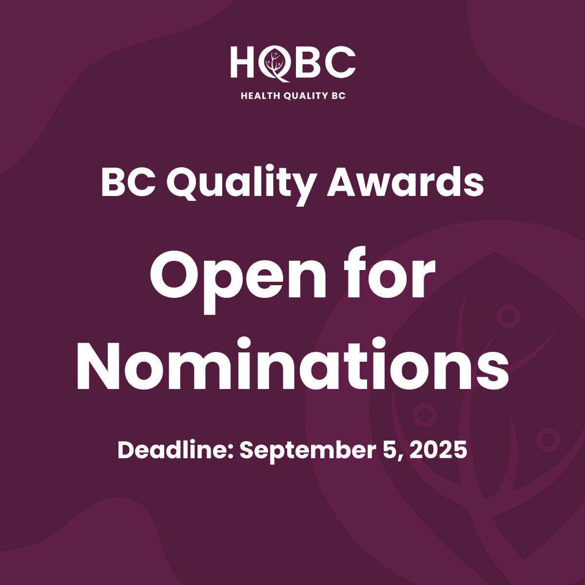 Northern Health (@northern_health) on Twitter photo If you know of a project that has improved the quality of health care in BC, consider nominating it for a BC Quality Award!
Learn more about the BC Quality Awards <a href="/healthqualitybc/">Health Quality BC</a> and submit your nomination: healthqualitybc.ca/quality-awards/ If you know of a project that has improved the quality of health care in BC, consider nominating it for a BC Quality Award!
Learn more about the BC Quality Awards <a href="/healthqualitybc/">Health Quality BC</a> and submit your nomination: healthqualitybc.ca/quality-awards/