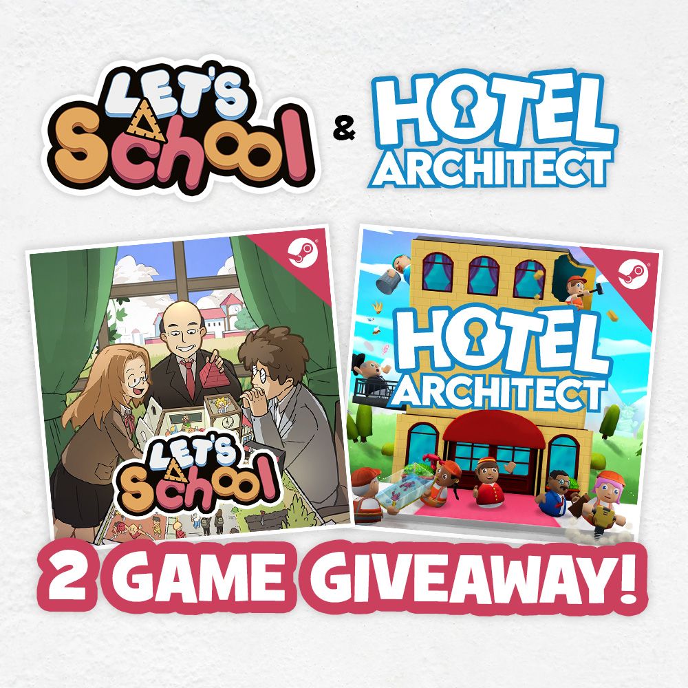 WiredP's tweet photo. To celebrate the Hotel Architect Bundle with Let's School, we're giving a pair of steam codes! 🎉

Want a chance to win:
💖 Like &amp; RT
🙋‍♂️ Follow us &amp; @letsschool_ 

🤔 Tag a buddy you would both study and stay at a hotel with!

Winners announced July 10th! 🏆 https://t.co/FnHzTi6PDE