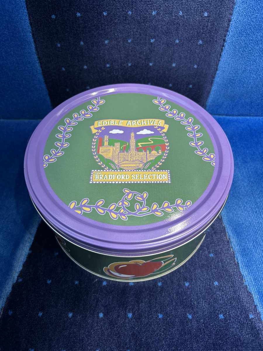 alexrobertcroft's tweet photo. Not every day you go to the launch of a tin of biscuits… this might be my favourite @bradford2025 project so far. Brilliant work by Edible Archives. https://t.co/erUZi599nS