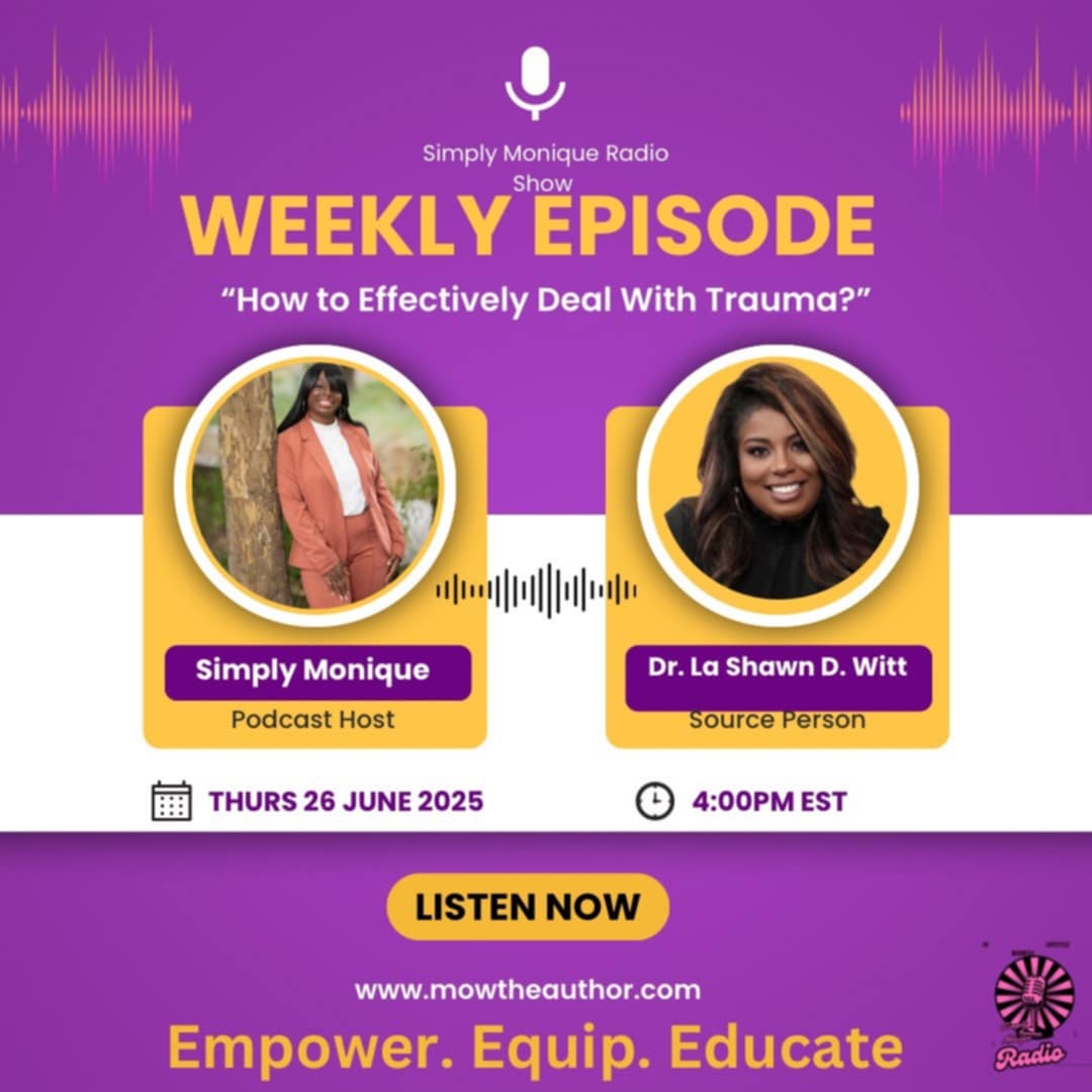 LIVE INTERVIEW - How do you effectively deal with trauma? Check out today's live interview with Dr. La Shawn Denise Witt at 1pmPST/4pmEST.

LISTEN @ 
podbean.com/live/g9jxRIk8u…