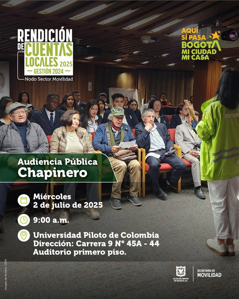 Metro de Bogotá (@metrobogota) on Twitter photo Te invitamos a la próxima jornada de Rendición de Cuentas del <a href="/SectorMovilidad/">Movilidad Bogotá</a> de la localidad de <a href="/AlcaldChapinero/">Alcaldía Local de Chapinero</a>.
📅 Fecha: miércoles 2 de julio de 2025.
⏰Hora: 9:00 a.m.
📍Lugar: Universidad Piloto de Colombia.
Inscríbete aquí 👉: docs.google.com/forms/d/e/1FAI… Te invitamos a la próxima jornada de Rendición de Cuentas del <a href="/SectorMovilidad/">Movilidad Bogotá</a> de la localidad de <a href="/AlcaldChapinero/">Alcaldía Local de Chapinero</a>.
📅 Fecha: miércoles 2 de julio de 2025.
⏰Hora: 9:00 a.m.
📍Lugar: Universidad Piloto de Colombia.
Inscríbete aquí 👉: docs.google.com/forms/d/e/1FAI…