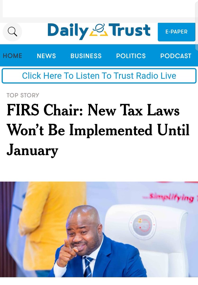 "Two hours ago before we were FIRS, now we are Nigeria Revenue Service with expanded scope to focus on tax collection and with match efficiency"- FIRS, sorry, Nigeria Revenue Service (NRS) boss, Zach Adedeji