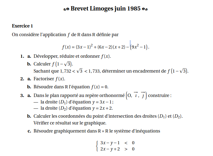 CyniqueDeGauche's tweet photo. Pour bien comprendre à quel point l'enseignement français du calcul algébrique a été laminé en 40 ans.

Calcul algébrique au Diplôme National de Brevet 
1985 vs 2025
(3e, Y9, 15 yo). https://t.co/6QFCgGIpmu
