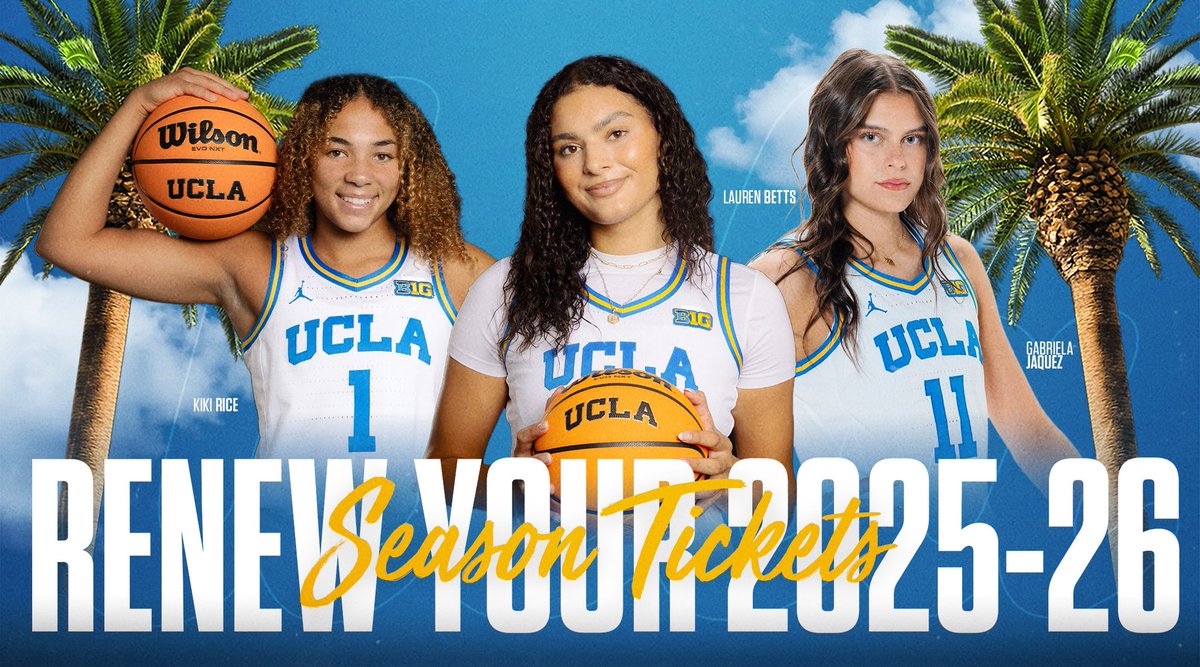 ATTN: Season Ticket Members 🎟️ 

It’s time to renew your 2025-26 UCLA Women’s Basketball Season Tickets! 

🔗: bit.ly/4ngJiLz

#GoBruins