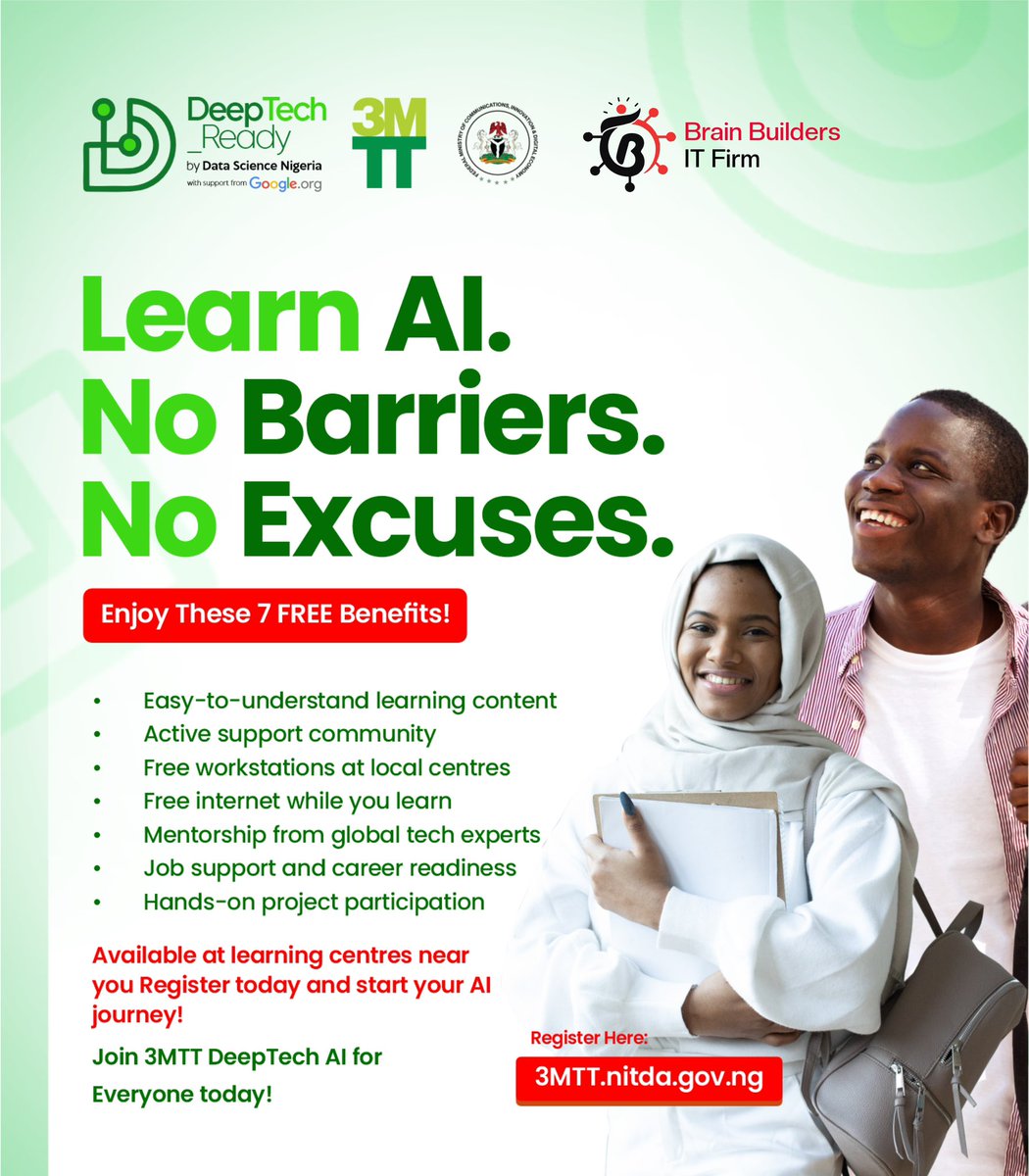 Brain Builders I.T Firm (@brainbuilderit) on Twitter photo <a href="/DeepTech_Ready/">DeepTech_Ready Program</a> Fellowship Now Open!
In partnership with <a href="/BrainBuilderIT/">Brain Builders I.T Firm</a>, DeepTech is excited to announce the official launch of the DeepTechReady Fellowship!
We're calling on passionate individuals eager to explore the future of Artificial Intelligence, Robotics, or Data <a href="/DeepTech_Ready/">DeepTech_Ready Program</a> Fellowship Now Open!
In partnership with <a href="/BrainBuilderIT/">Brain Builders I.T Firm</a>, DeepTech is excited to announce the official launch of the DeepTechReady Fellowship!
We're calling on passionate individuals eager to explore the future of Artificial Intelligence, Robotics, or Data